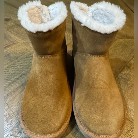 Koolaburra by UGG, Nalie Mini Chestnut Fur Lined Button Boots Women’s size 5 - Picture 7 of 16
